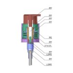 multiple thread sizes PP, PE, LDPE and stainless steel cream pump for hair care and personal care packaging, internal structure diagram
