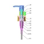 multiple thread sizes PP, PE, LDPE and stainless steel lotion pump for hair care and personal care packaging, internal structure diagram