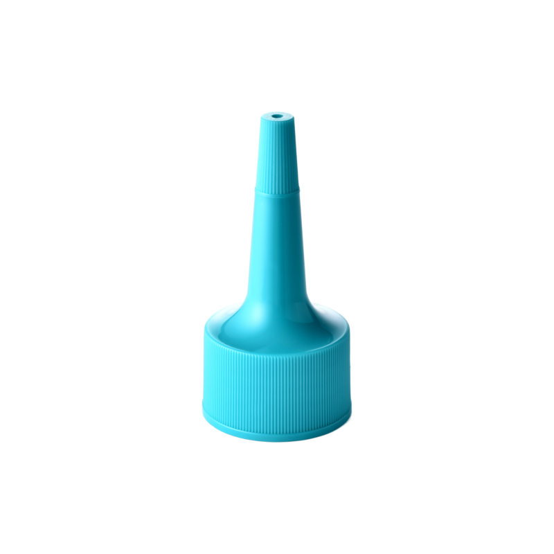 24/410 PP nozzle cap for hair care and personal care packaging, front view with nozzle closed