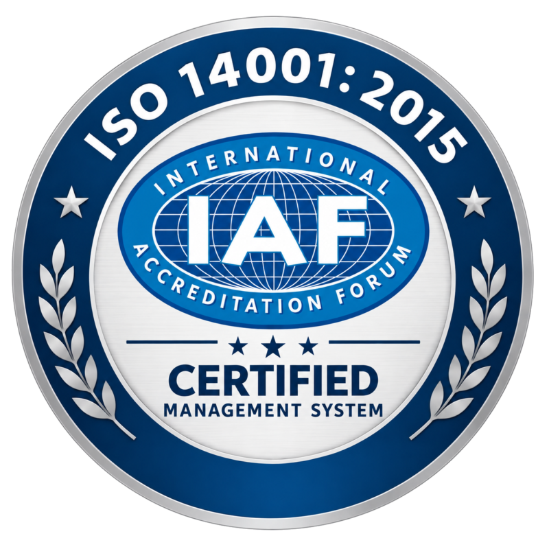 ISO 14001:2015 certified environmental management system badge – HB Packaging