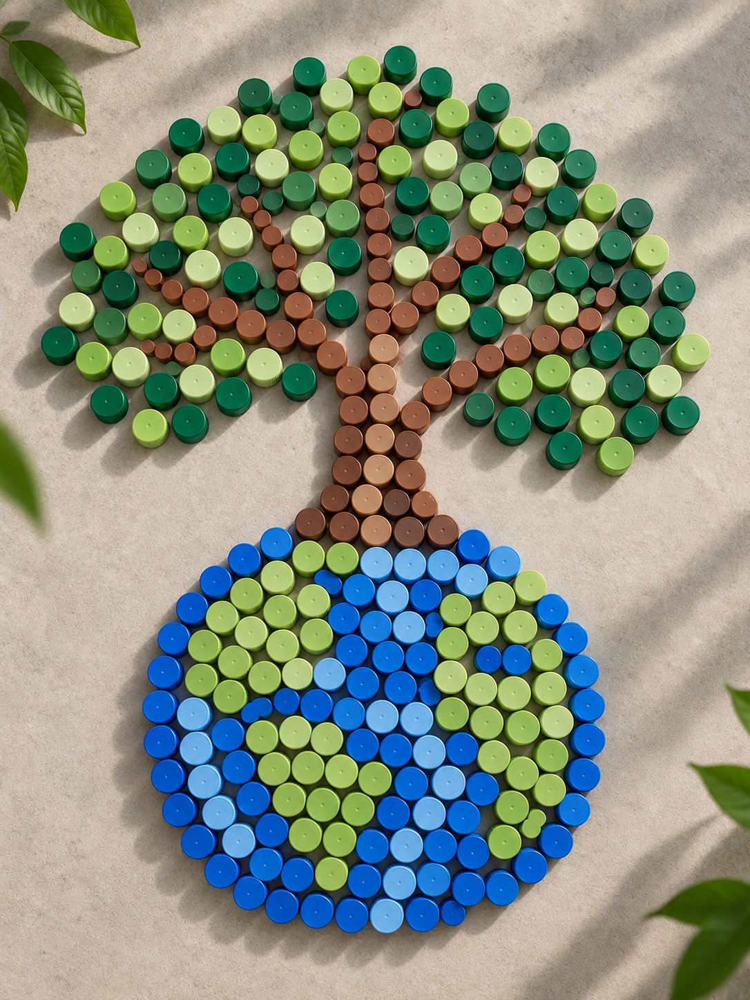 Small components can create a bigger impact Bottle Cap Mosaic Art