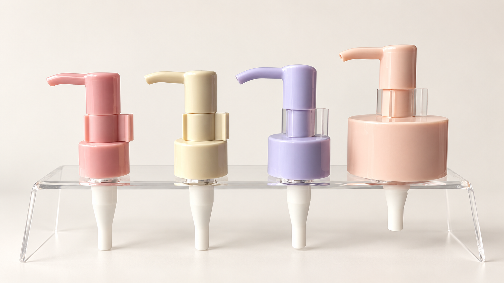Lotion pump cap options for beauty packaging